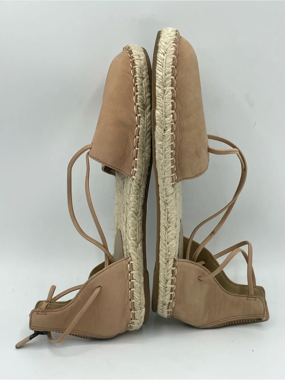 Eileen Fisher Blush Pink Suede Espadrille Slingback Sandals.